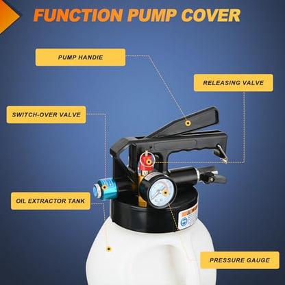 GOOACC Transmission Fluid Pump Kit 6L Automotive Pneumatic Oil Fluid Extractor ATF Refill Dispenser Transfer Pump with 15 ATF Filler Adapters 1.6 Gal 2 Ways Vacuum Fluid Evacuator Oil Change Tool Set - size: 6L