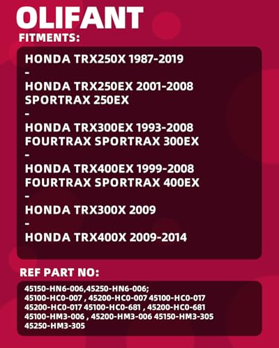 Front Brake Calipers for Honda 400EX 300EX 250X 250EX TRX250EX TRX250X TRX300EX TRX300X TRX400EX TRX400X Sportrax Fourtrax - size: For Honda's model