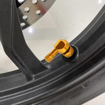 90° Tire Valve Stems 11.3mm Aluminum Forged for Scooter E-Bike ATV - color: Gold