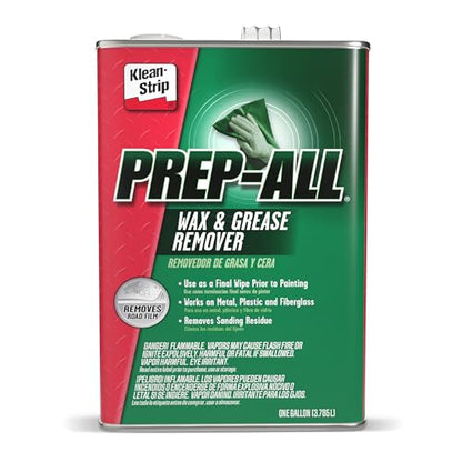 Klean-Strip Prep-All Wax and Grease Remover, Multi-Surface Paint Prep Cleaner, Effective for Auto Body, Garage, 1 Gallon