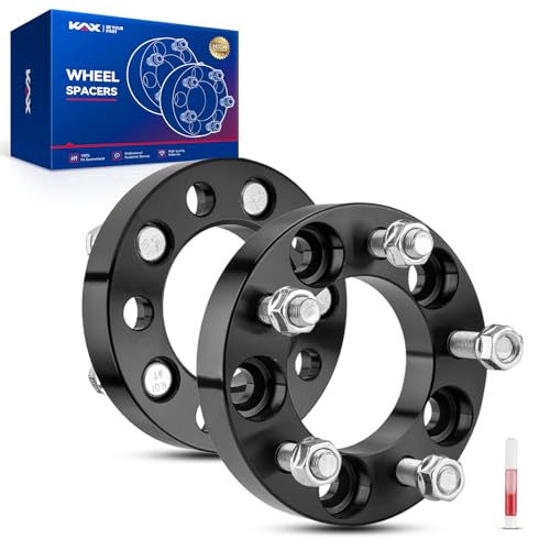 KAX 5x4.5 Lug-Centric Wheel Spacers 1 inch for Ford Explorer - color: Black, size: 5x4.5" -82.5mm -1/2"x20 -1" thick