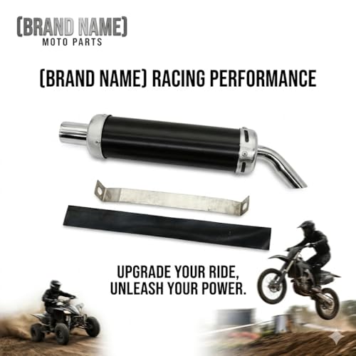 BADASS SHARKS 28mm Motorcycle Exhaust Muffler for 2 Stroke Dirt Bike Black - color: Jet Black