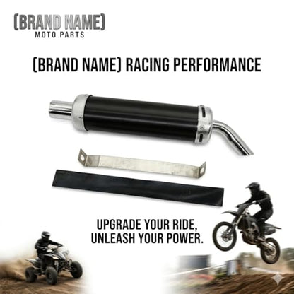 BADASS SHARKS 28mm Motorcycle Exhaust Muffler for 2 Stroke Dirt Bike Black - color: Jet Black