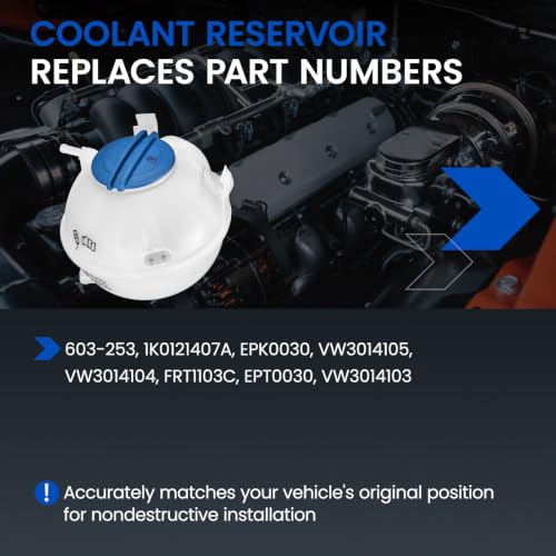 603-253 Coolant Tank for VW/Audi 06-19 - color: White, size: 1K0121407A