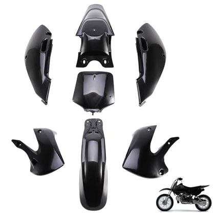 ABS Plastics Kit for Kawasaki KLX110 2002-2013, KX65 2000-2013 - color: Black