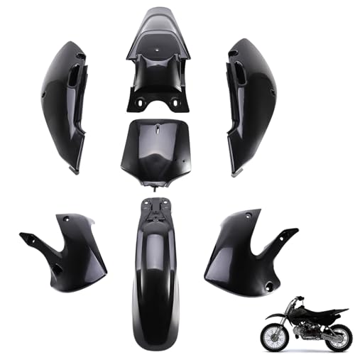 ABS Plastics Kit for Kawasaki KLX110 2002-2013, KX65 2000-2013 - color: Black