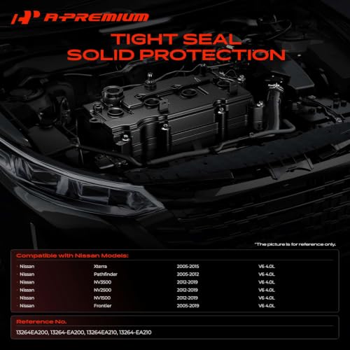 A-Premium Pair [2] Left Right Engine Valve Covers with Gasket & Bolts & Oil Filler Cap Compatible with 2005-2019 Nissan - Frontier, Pathfinder, Xterra, NV1500, NV2500, NV3500 - V6 4.0L VQ40DE