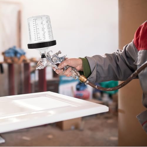 YAYODS 50 Pack Disposable Paint Sprayer Gun Cup Liners and Lid System for Spray Gun, Paint Cups 20 Ounce (600ml) Kit with 50 Mixing Cups Liners, 50 Lids, 20 Plugs, 1 Hard Cup with Retainer Ring
