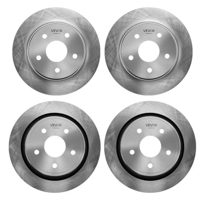 VEVOR Front & Rear Brake Kit Ceramic Brake Pads & Hollow Brake Rotors Kit - size: R-53005 + R-53006
