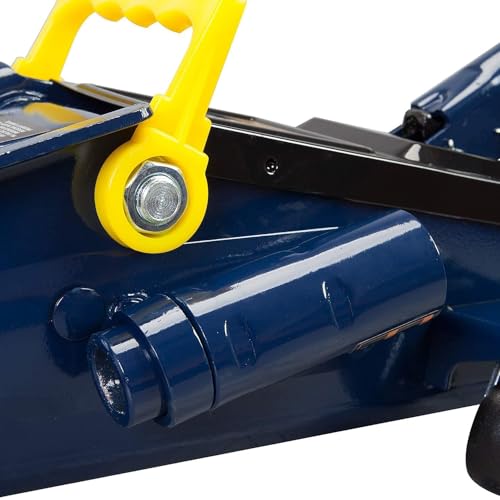 3 Ton (6,000 lbs) Low Profile Heavy Duty Steel Hydraulic Floor Jack with Single Piston Pump, Lifting Range 5-11/16" to 21", for Car, SUV and Truck, Blue - color: blue