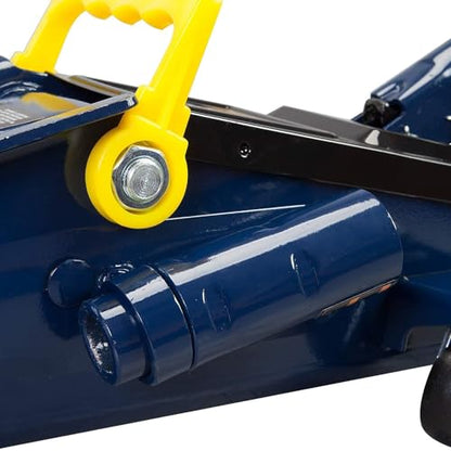 3 Ton (6,000 lbs) Low Profile Heavy Duty Steel Hydraulic Floor Jack with Single Piston Pump, Lifting Range 5-11/16" to 21", for Car, SUV and Truck, Blue - color: blue