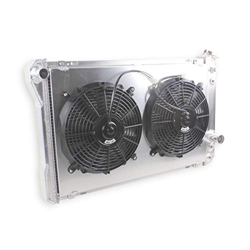 3Rows Radiator+Shroud+Fan For 82-92 Chevy Camaro/Firebird/Trans Am V8 - size: 80