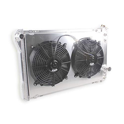 3Rows Radiator+Shroud+Fan For 82-92 Chevy Camaro/Firebird/Trans Am V8 - size: 80