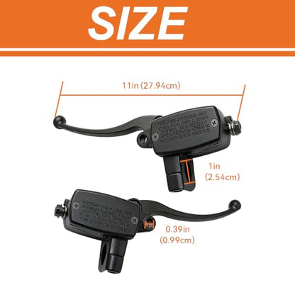 DSkoiph 1" 25mm Left & Right Hydraulic Brake Clutch Master Cylinder Handlebar Compatible with Shadow Goldwing Magna VTX Suzuki Yamaha Road Star V-Star Kawasaki Motorcycle - color: Black