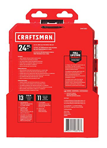 CRAFTSMAN Socket Set, Nano SAE, 3/8" Drive, 24Piece (CMMT12012) - style: SAE
