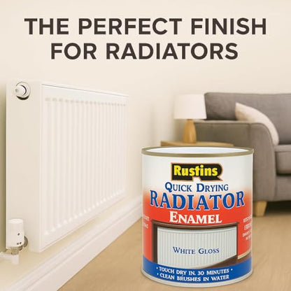 Rustins Quick Drying Radiator Enamel Satin 250ml