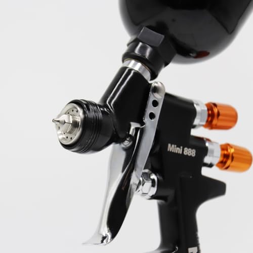 Touch-Up Mini Air Spray Gun, 1.0mm Stainless Steel Nozzle, 250ml Capacity, HVLP Auto Paint Sprayer for Cars and Furniture (Black, 1.0mm Nozzle) - color: BLACK, size: 1.0mm Nozzle