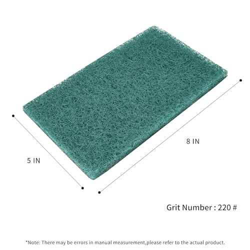 Green Scuff Pads - 6Pcs Scouring Pad - Very Fine Grade Hand Pads General Purpose Sanding Hand Pads 200 x 125mm/8" x 5" - color: 6 Green