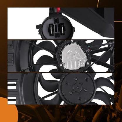 maXpeedingrods Radiator Cooling Fan with Shroud Assembly for Ford Escape 2013-2016 Transit Connect 2014-2022, CV6Z8C607Q CV6Z8C607A FO3115195 - size: CV6Z8C607Q