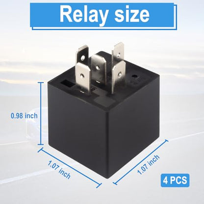 4 PCS Relays, 5 Pin Relay, 40A Waterproof Car Relays, 12V Relay Switch