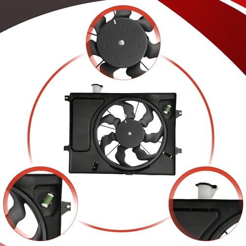 PartsFlow Radiator Cooling Fan Assembly For 2013-2015 Hyundai Elantra GT For 2013 Hyundai Elantra Coupe For 2011-2014 Hyundai Elantra For 2014 Kia Forte/Forte Koup/Forte5 621-528 - color: For Hyundai Elantra