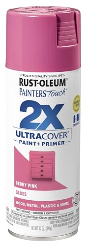 Rust-Oleum Painter's Touch 2X Ultra Cover Spray Paint, Gloss Berry Pink - color: Gloss Berry Pink, size: 12 Ounce (Pack of 1)