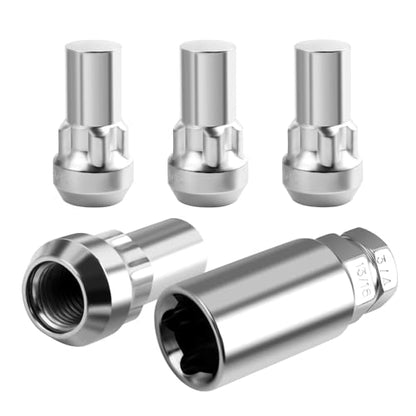 M14x1.5 Car Wheel Locking Lug Nuts,Anti-Theft Wheel Locks Lug Nuts Kit with Locking Lugs Nut Key,Carbon Steel Wheels Locks Lugs Nut Compatible with Cadillac Chevrolet GMC