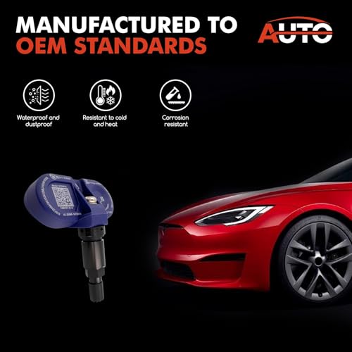 1490701-01-C Tire Pressure Monitor Sensors BLE Bluetooth TPMS Sensor Replacement for Tesla Model 3 ModelY Models ModelX 2020-2024 (4, Black)