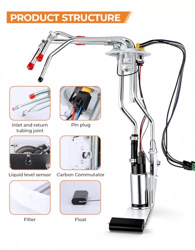 AutoExact Fuel Pump Assembly Compatible with 1988-1995 Chevrolet Silverado GMC C1500 K1500 C2500 K2500 C3500 K3500 4.3L 4.8L 5.0L 5.7L 7.4L, with sending unit fuel Replaces E3621S P80000S - size: 88-95 Chevy/GMC C/K