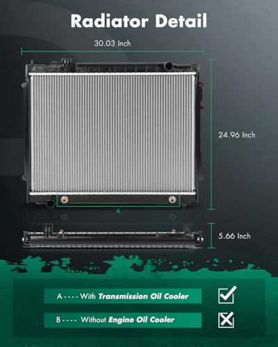 SCITOO 1778 Radiator Compatible with Toyota Tacoma 2.4L 2.7L 3.4L 1995-2004 - size: 1778