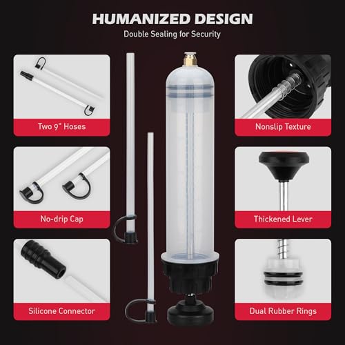 SEDY 500CC Fluid Extractor, Multi-Purpose Oil Syringe, Oil Suction Pump, Manual Extraction and Filling Pump, Automotive Oil Syringe(17.6 Oz./0.45 Qt./500 CC) - style: 500CC