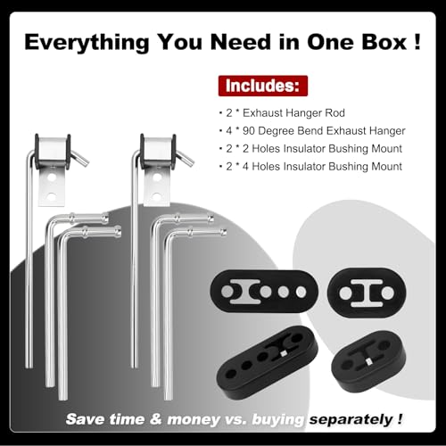 Exhaust Hanger Kit 10PC Universal Weld-On 10" & 7.6" Rods - size: 10-Pack Universal Exhaust Hanger Kit