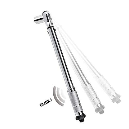 Powerbuilt 3/8-Inch Micrometer Torque Wrench, 5-80 Foot/Pounds and 0.7-11.2 Meter/Kilograms, Reversible Ratchet Clicks, Lockable - 644998 - size: 3/8 in.
