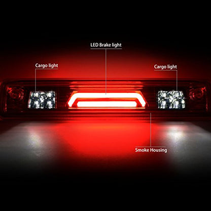 DNA MOTORING 3BL-COLO15-3D-LED-SM Smoked Lens 3D LED Third Tail Brake Light [Compatible with 15-18 Colorado/Canyon] - color: Smoke