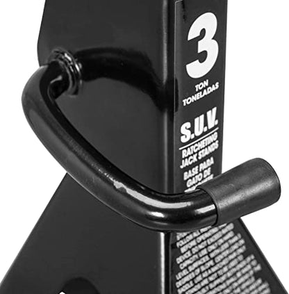 Big RED AT43006BR Steel Jack Stands: 3 Ton (6,000 LBs) Capacity, 2 Pack, Black - size: 3 TON