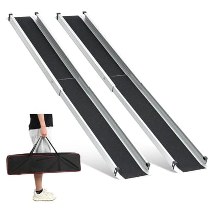 gardhom 4FT Telescoping Portable Wheelchair Ramp with Carrying Case - size: 4FT(can be used as 2FT or 4FT)