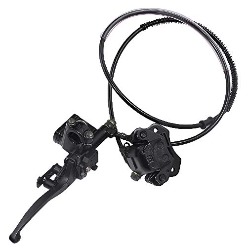 Hoypeyfiy Rear Hand Hydraulic Disc Brake Master Cylinder Caliper Assembly with Brake Pads for Chinese ATV Quad Replacement for TaoTao Buyang Coolsport Kazuma Go-Kart Sunl 50cc 70cc 90cc 110cc 125cc