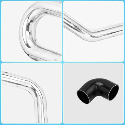 SUNROAD 8PCS 3" Aluminum Intercooler Tube, Universal Fit,Silver