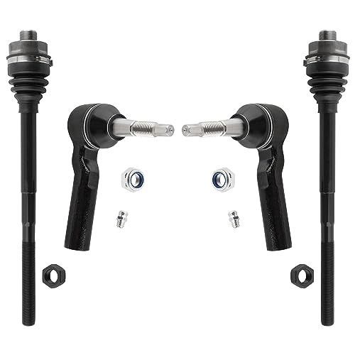 BOXI (Set of 4) 2x Front Inner Tie Rod Ends + 2x Front Outer Tie Rod Ends Fit for Chevrolet Silverado GMC Sierra 2500 HD 3500 HD 2011 2012 2013 2014 2015 2016 2017 2018 2019 |Replace EV800935 ES800901