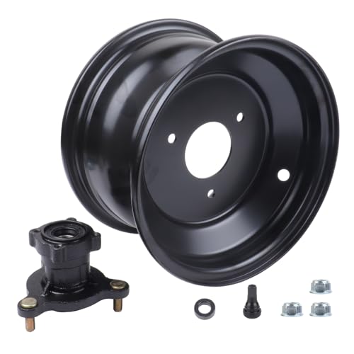 8 inch Front Wheel Rim Hub with 3 Holes Fits for 19x7.0-8 Tires Most ATV Go Kart Off-Road Dirt Pit Bike Quad Dirt Bikes (3 Holes 8" ATV Wheel Rim)