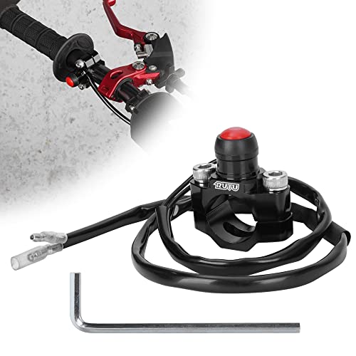 CNC Universal Engine Stop Start Kill Switch Button for 22mm Handlebar-Black - color: Black, size: with Mounting Backplate
