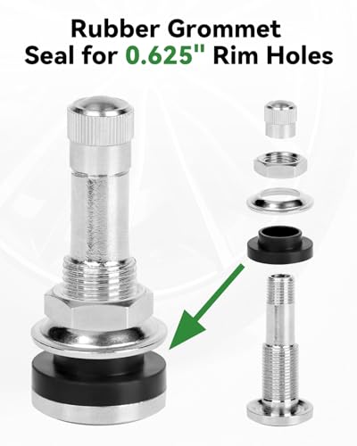 20Pcs TR416 Clamp-in Valve Stems, Fits 0.453" & 0.625" Rim Holes - size: TR416