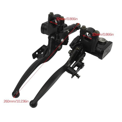 7/8" Front Back Brake Master Cylinder,22mm Handlebar Hydraulic Brake Lever Clutch Kit for ATV UTV GY6 50cc to 250cc Motorcycle Quad Dirt Mini Bike Moped TaoTao 4 Wheeler