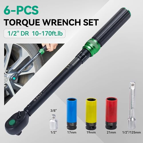 Click Torque Wrench, Dual-Direction Adjustable 72 Tooth Ratchet, ±3% Accuracy, Small Torque Wrench for Bike, Motorcycle and Car Repair (1/2", 6PCS) - size: 1/2", 6PCS