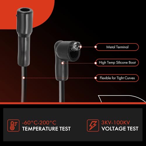 A-Premium 7MM Spark Plug Wires Set of 9 Compatible with Jeep & Pontiac