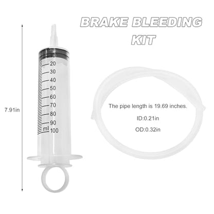 Brake Bleed Kit, 100ML Motorbike Hydraulic Disc Clutch Bleeding Syringe with 50CM Hose, Oil Fluid Extractor Bleeder Brake System Maintenance Tool for Motorcycle Scooter Quad