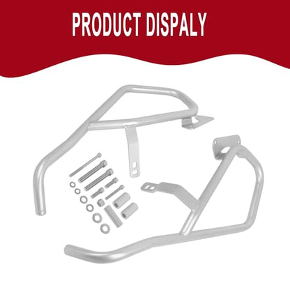 Saddlebag Guard Crash Bars Engine Guard Protector Replacement for BMW K1600GT K1600GTL K1600 GT K1600 GTL 2011-2025 Highway Bars Protector (Front and Rear, Sliver) - size: Front and Rear