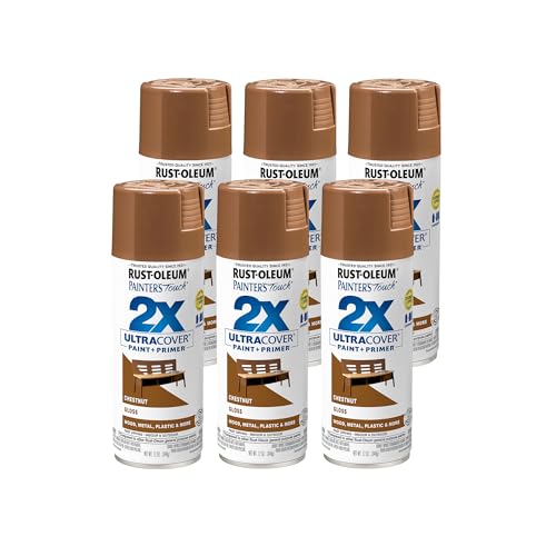 Rust-Oleum Painter's Touch 2X Ultra Cover Spray Paint, Gloss Chestnut - color: Gloss Chestnut, size: 12 Ounce (Pack of 6)