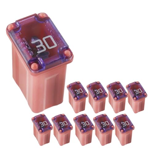 10PCS 30Amp Car Micro Cartridge Fuses, Fuses Automotive Kit, Tall/Standard and Low Profile Box Shaped Automotive Fuses, Versatile Automotive Fuse Assortment for SUVs Cars Trucks Boats (30A) - color: 30A