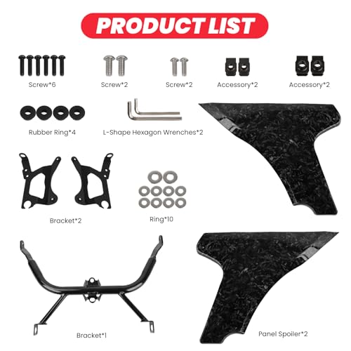 Motorcycle Side Fairing Panel Bracket Kit for Harley Touring CVO Road Glide ST FLTRXSTSE 2024 FLTRXSE 2023, Unpainted/Bright Black Spoilers Cover Support Accessories - size: Forge Carbon